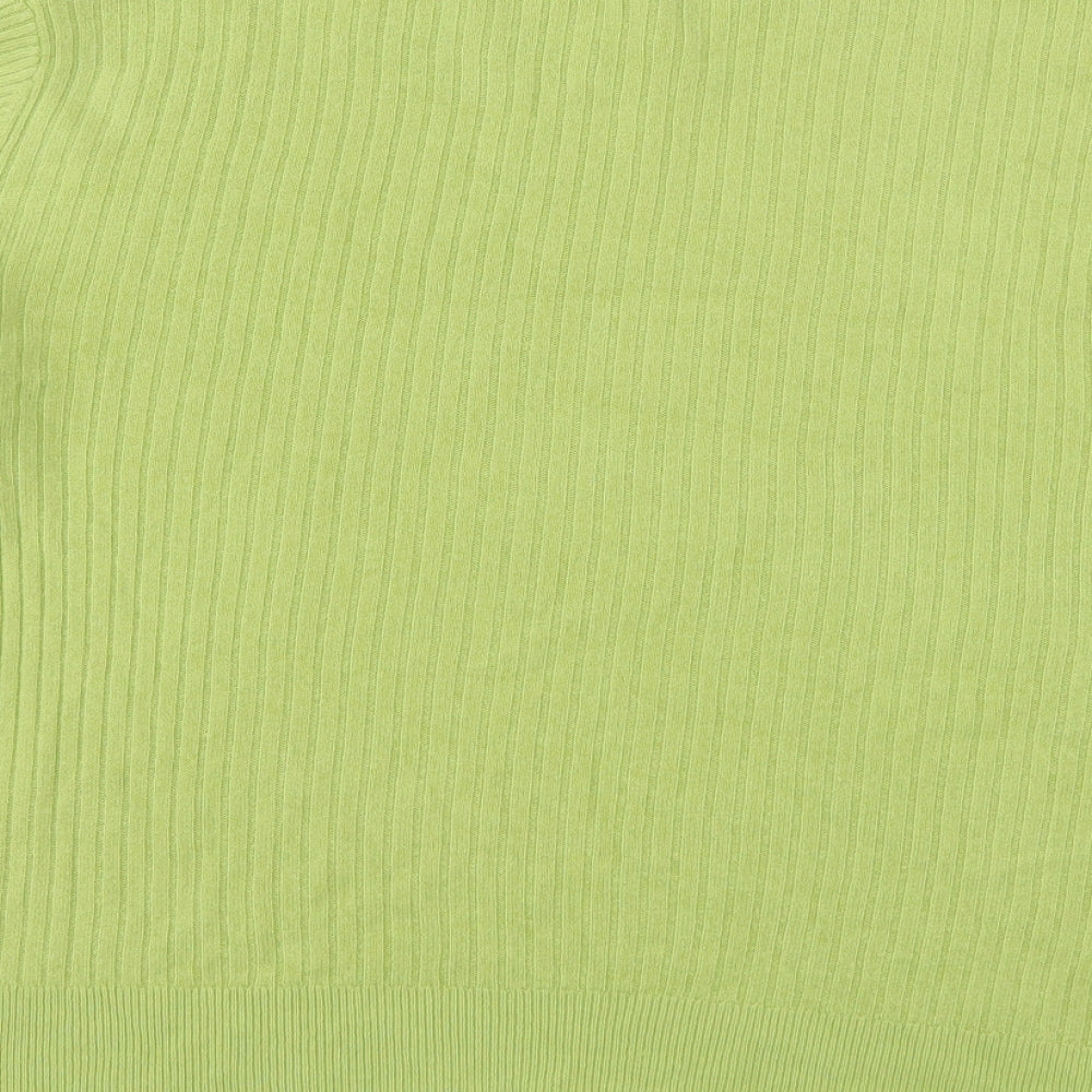 Marks and Spencer Womens Green Round Neck  Acrylic Pullover Jumper Size 12