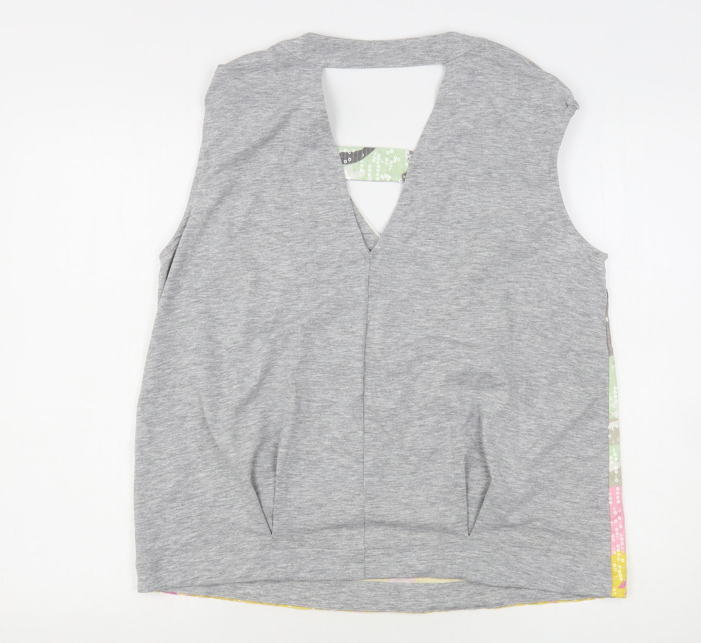 NEXT Womens Multicoloured Floral Cotton Basic Tank Size 14 V-Neck