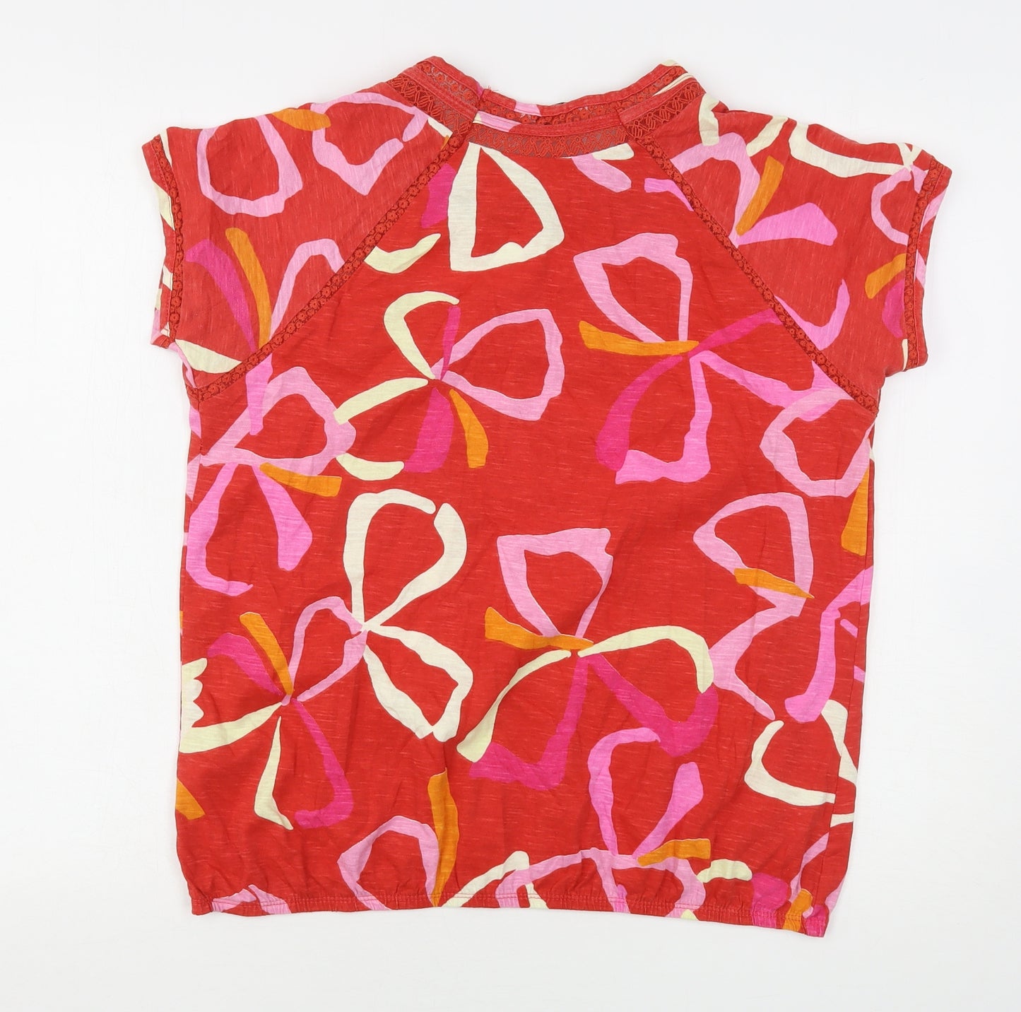 NEXT Womens Multicoloured Floral Cotton Basic T-Shirt Size 14 Round Neck