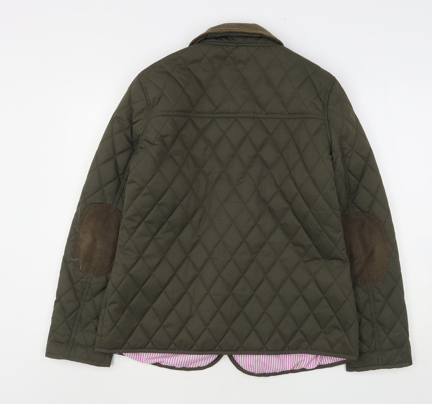 Denim & Co. Womens Green   Quilted Jacket Size 16  Snap
