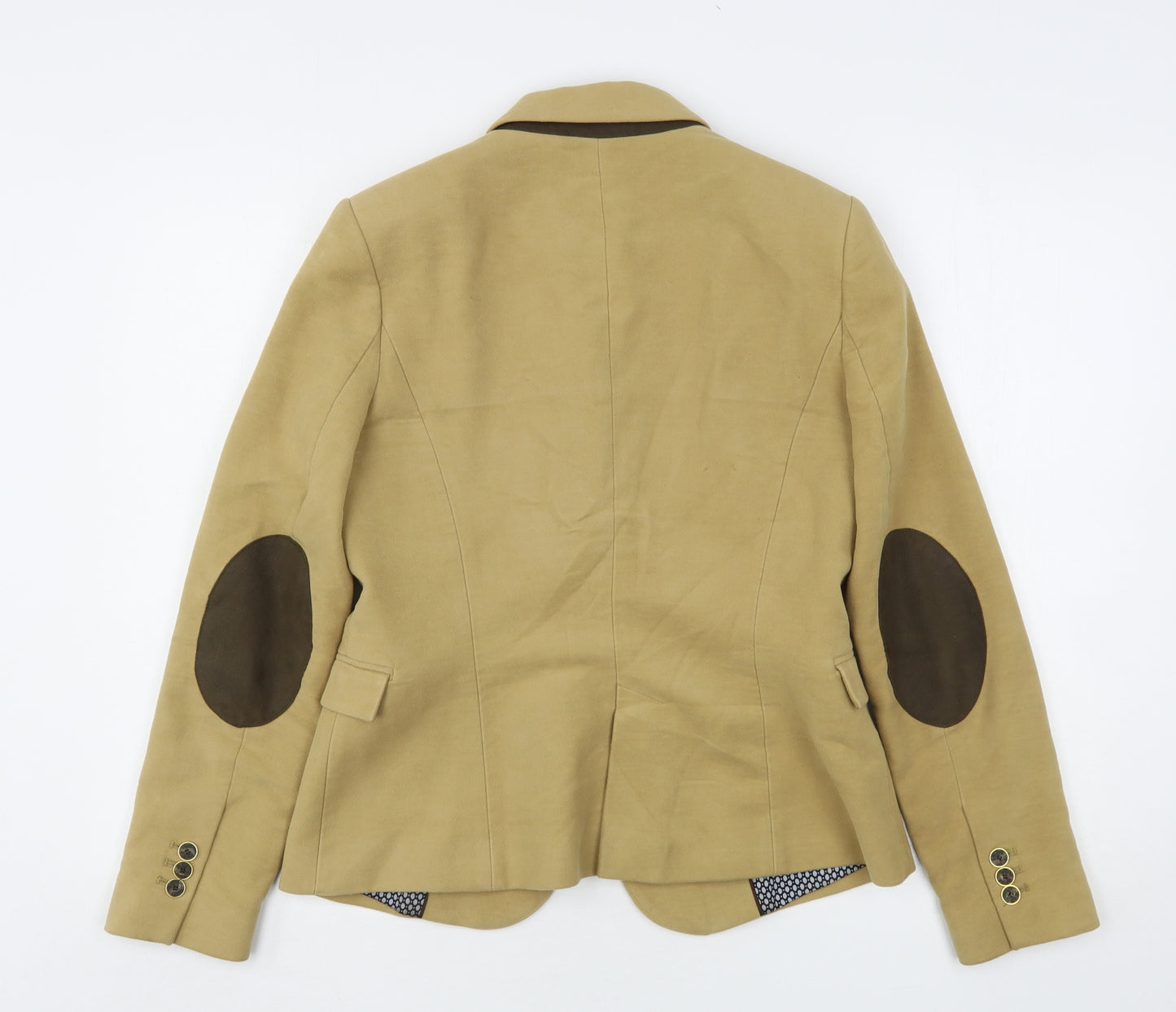 Zara Womens Beige  Cotton Jacket Blazer Size L