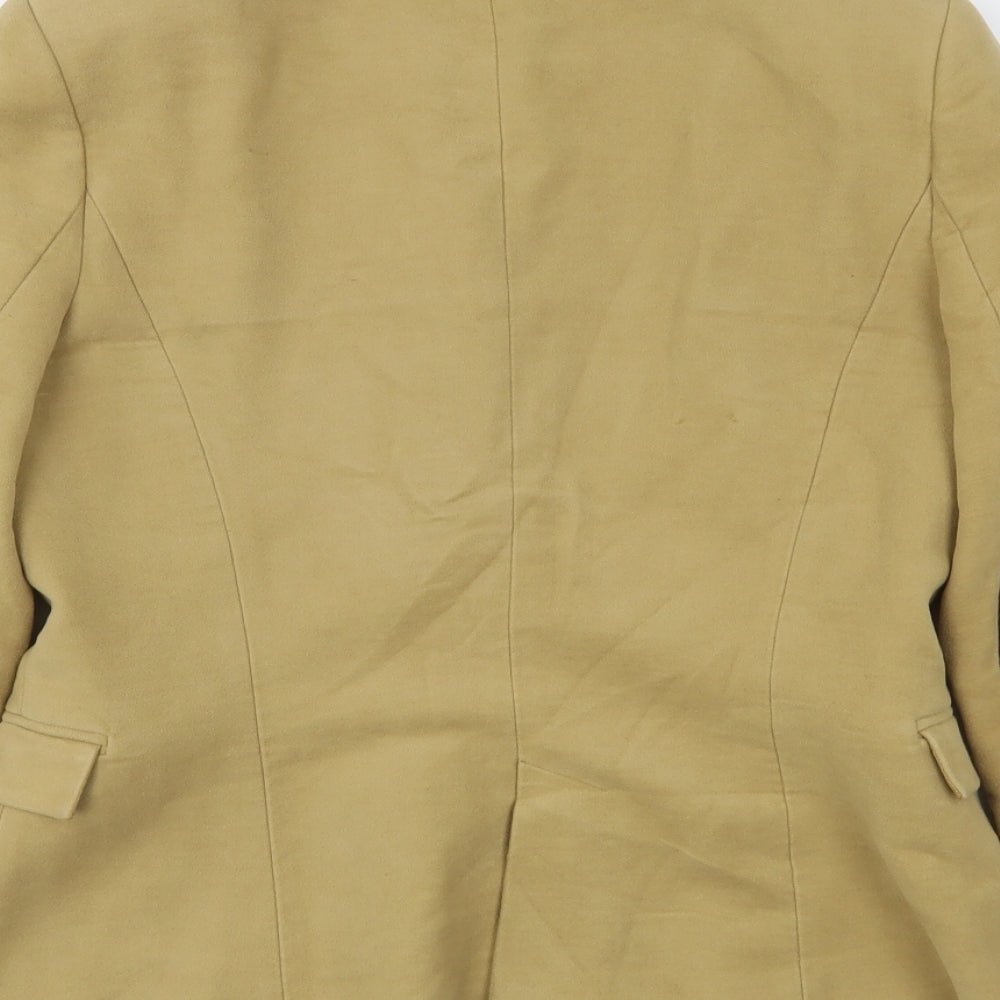 Zara Womens Beige  Cotton Jacket Blazer Size L