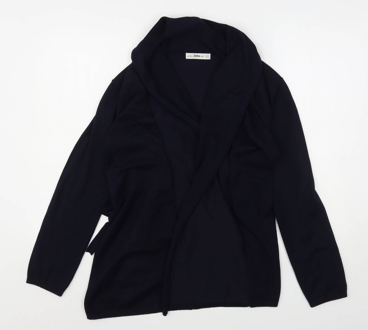 Zara Womens Blue V-Neck  Viscose Cardigan Jumper Size XL