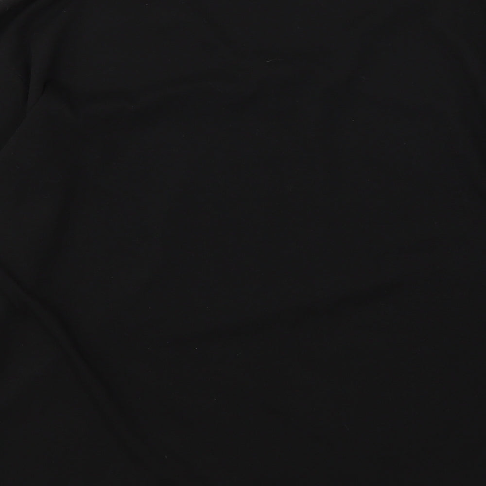 Sheilay Womens Black  Polyester Basic T-Shirt Size M V-Neck - Christmas