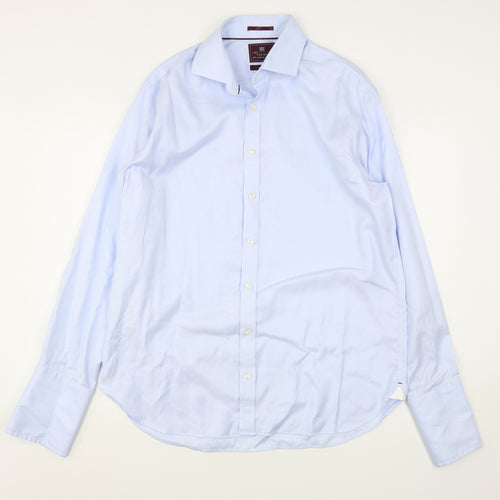Marks and Spencer Mens Blue  Cotton  Dress Shirt Size 16.5 Collared
