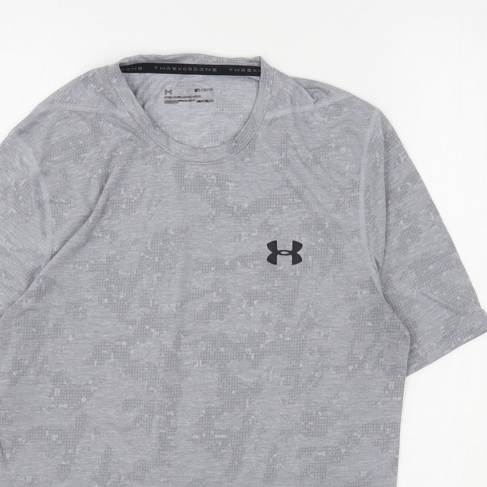Under armour Mens Grey  Polyester  T-Shirt Size M Round Neck
