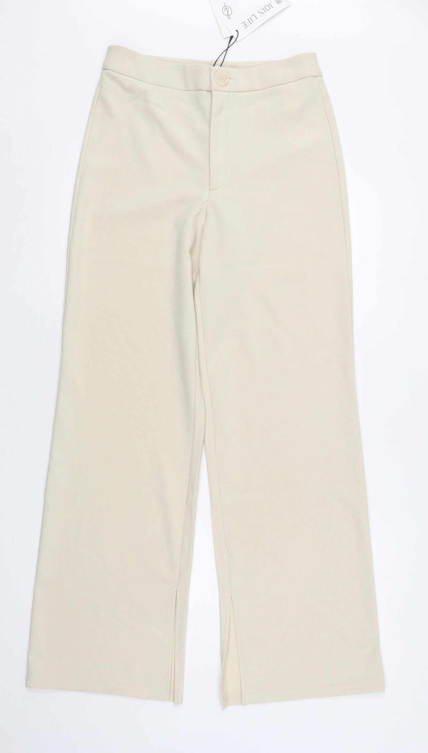 Stradivarius Womens Beige  Polyester Trousers  Size 12 L33 in Regular