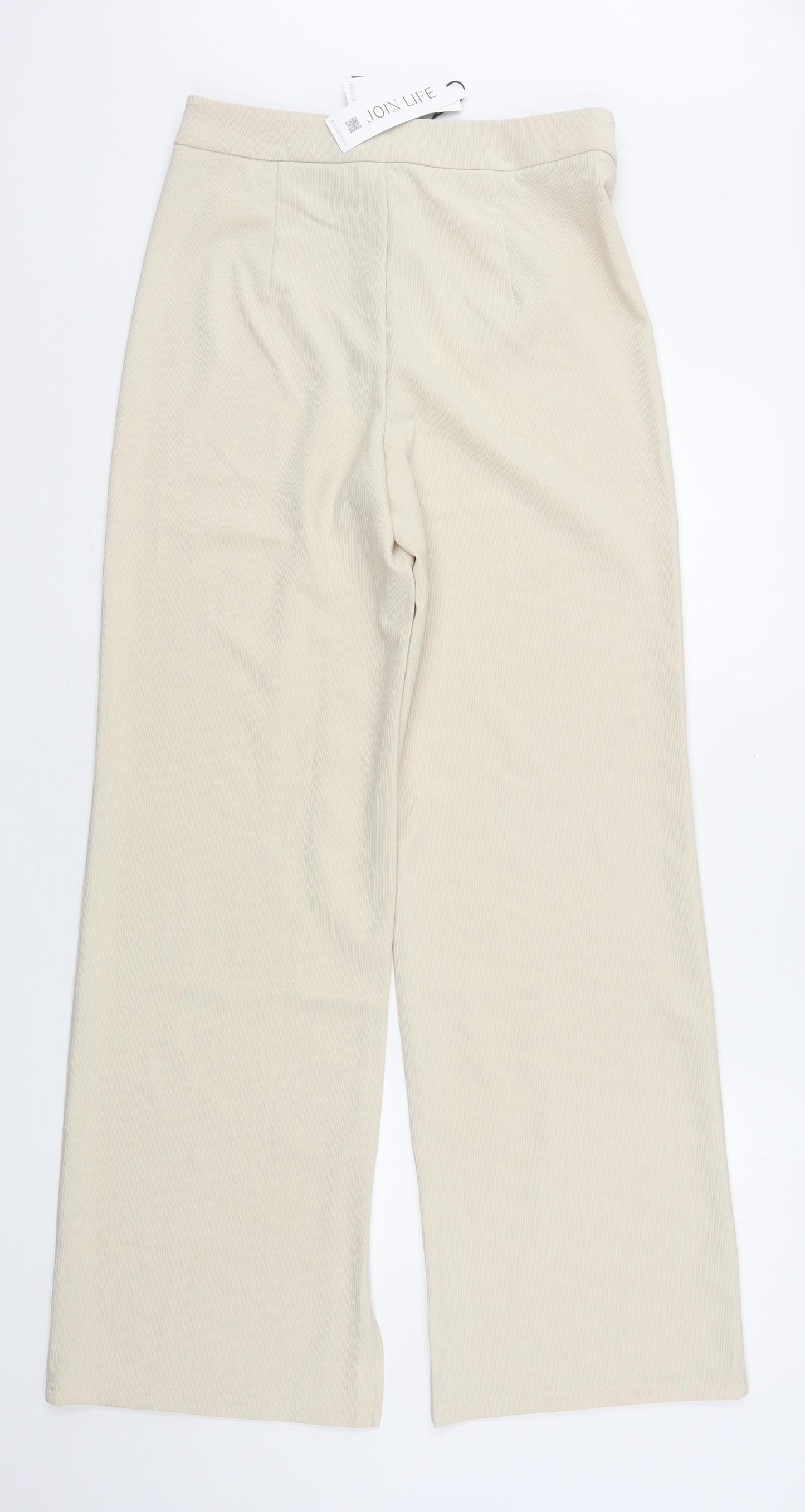 Stradivarius Womens Beige  Polyester Trousers  Size 12 L33 in Regular