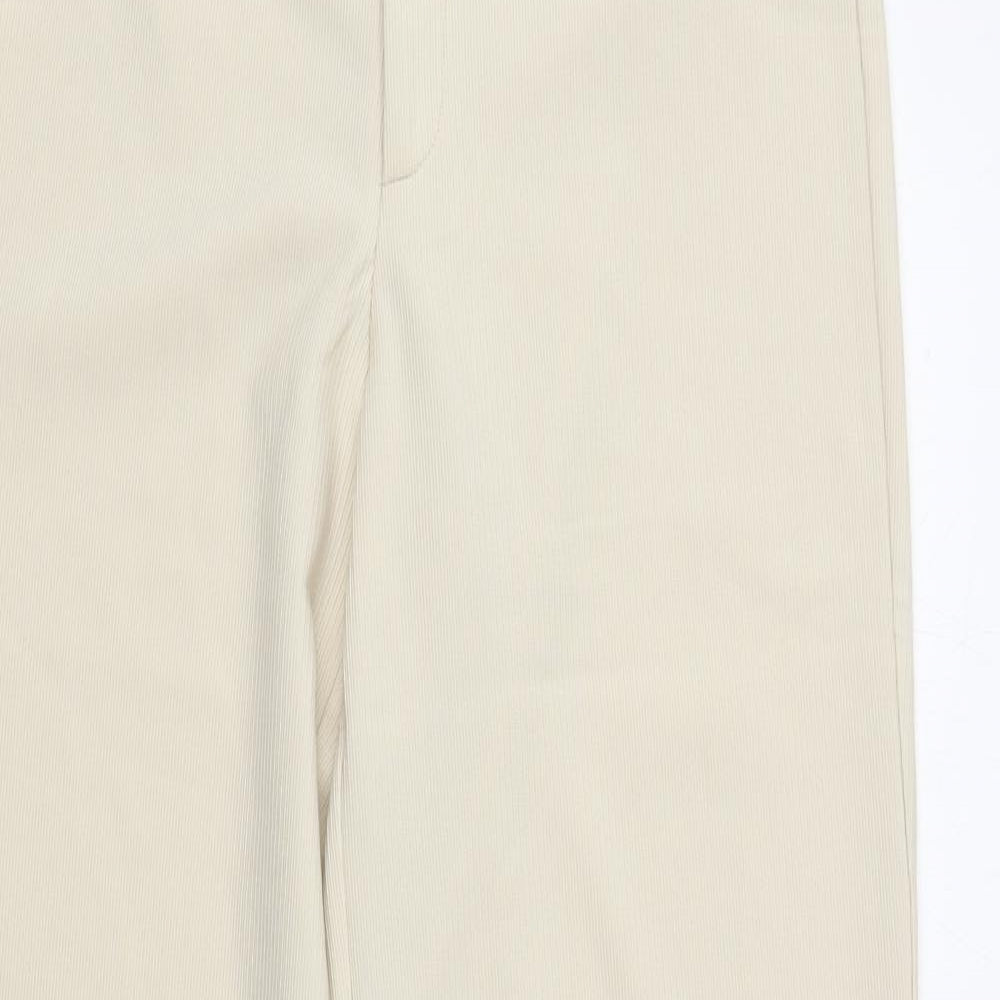 Stradivarius Womens Beige  Polyester Trousers  Size 12 L33 in Regular