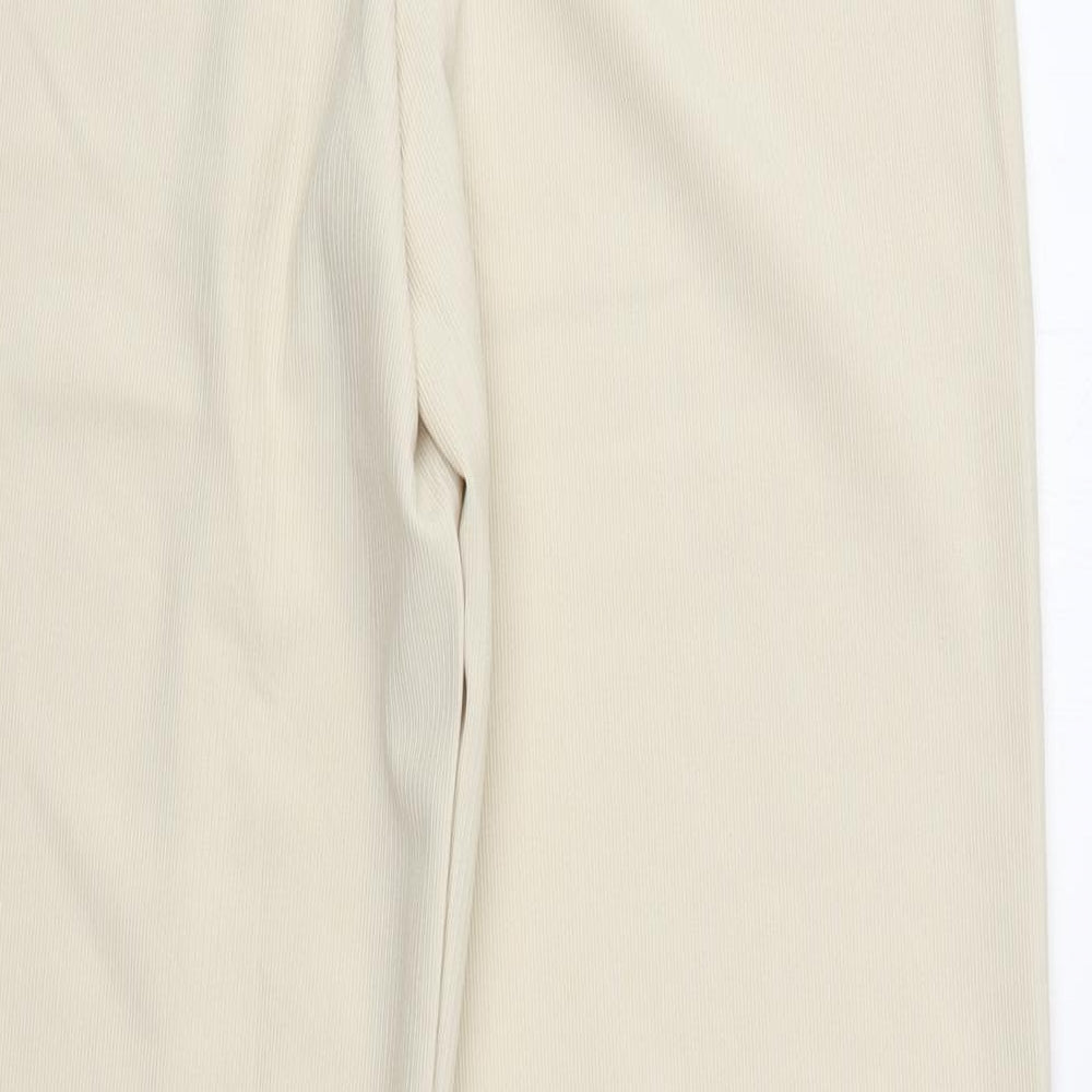 Stradivarius Womens Beige  Polyester Trousers  Size 12 L33 in Regular