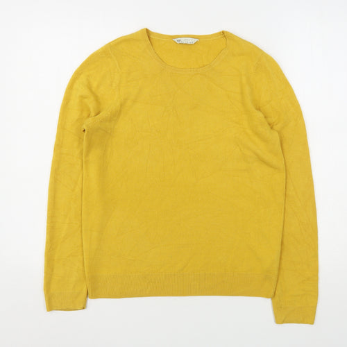 Matalan Womens Yellow Round Neck  Acrylic Pullover Jumper Size 12
