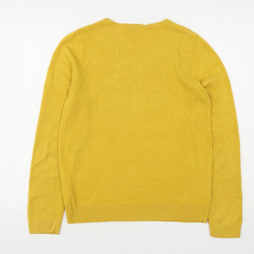 Matalan Womens Yellow Round Neck  Acrylic Pullover Jumper Size 12