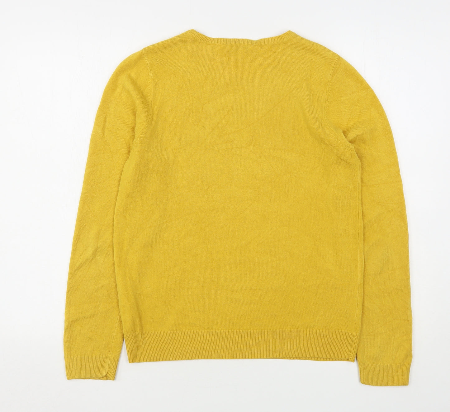 Matalan Womens Yellow Round Neck  Acrylic Pullover Jumper Size 12