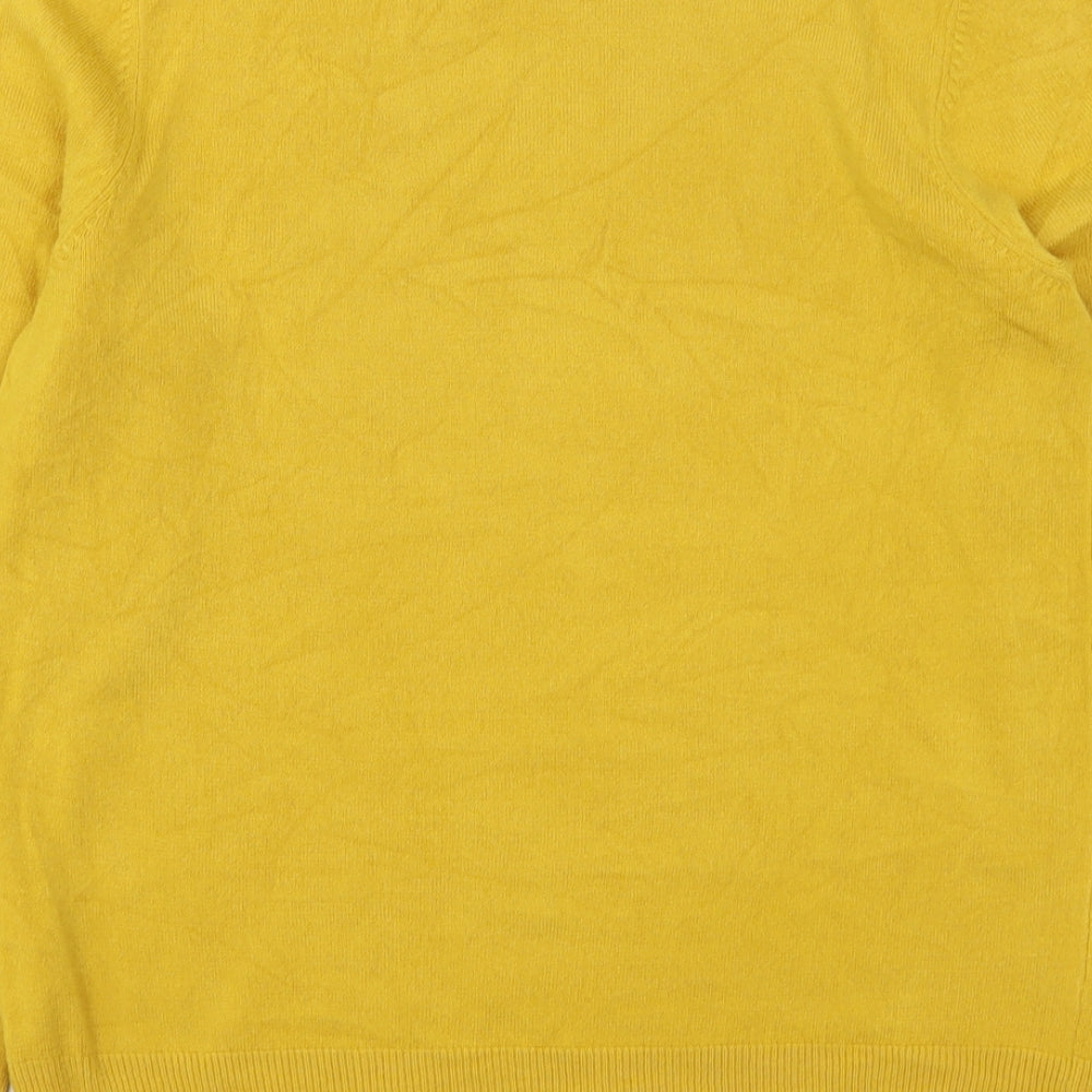 Matalan Womens Yellow Round Neck  Acrylic Pullover Jumper Size 12