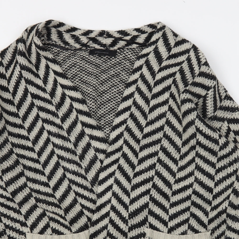 Atmosphere Womens Multicoloured V-Neck Herringbone Acrylic Cardigan Jumper Size 6
