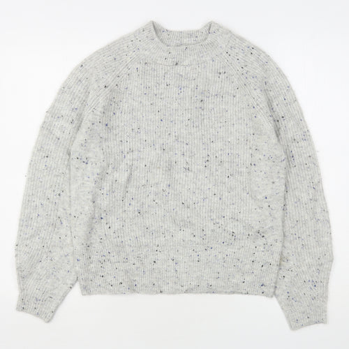 Marks and Spencer Womens Grey Round Neck  Acrylic Pullover Jumper Size S