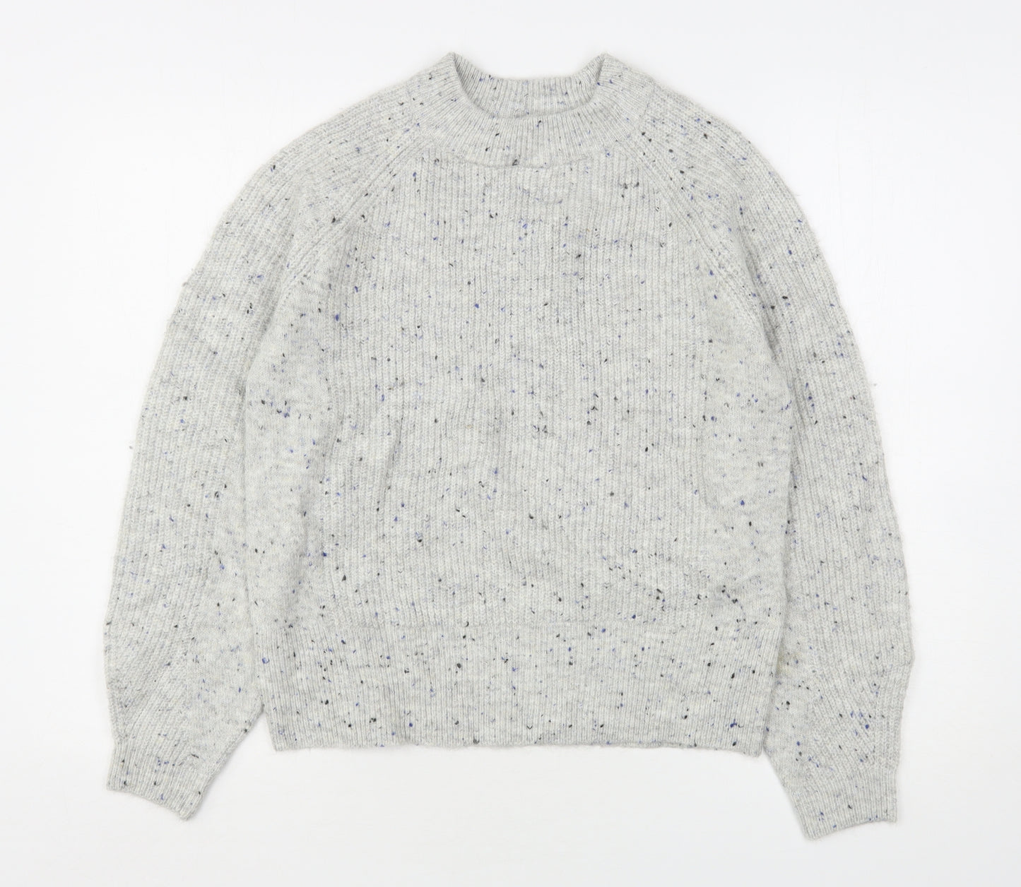 Marks and Spencer Womens Grey Round Neck  Acrylic Pullover Jumper Size S