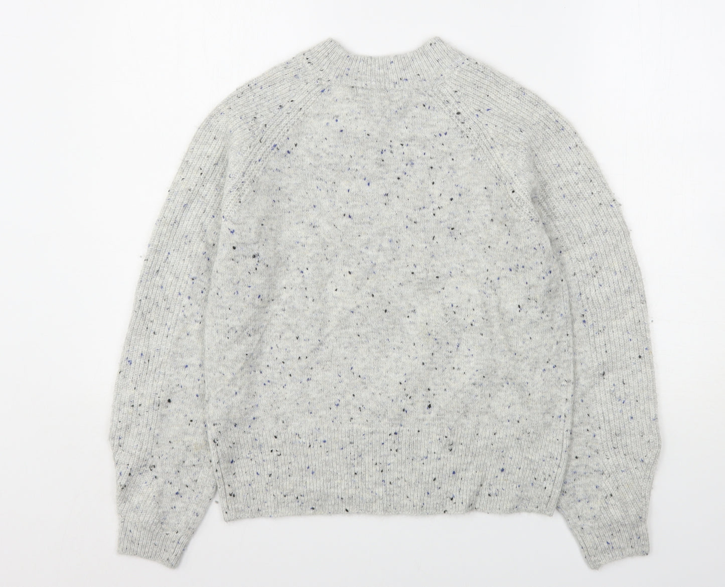 Marks and Spencer Womens Grey Round Neck  Acrylic Pullover Jumper Size S