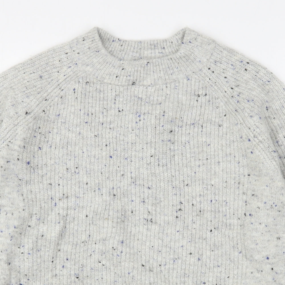 Marks and Spencer Womens Grey Round Neck  Acrylic Pullover Jumper Size S