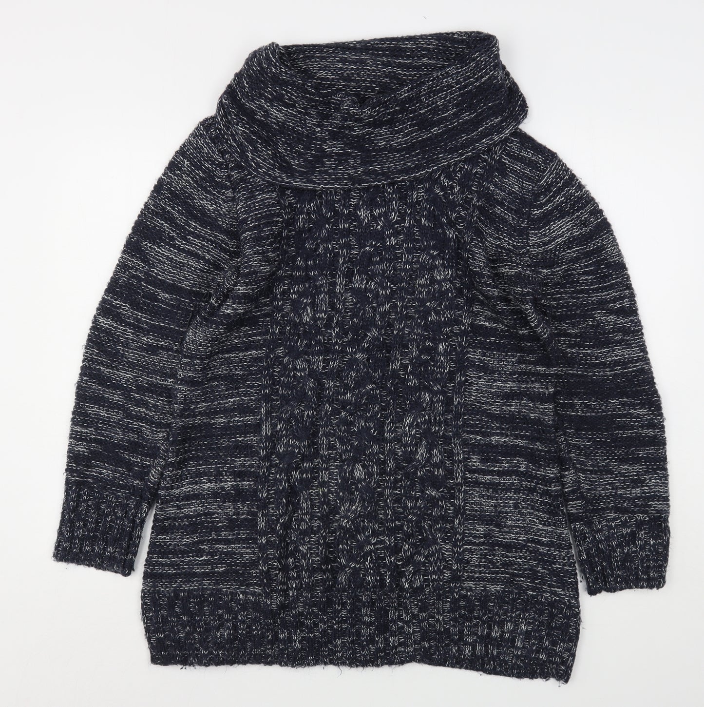 Papaya Womens Blue Roll Neck  Acrylic Pullover Jumper Size 14