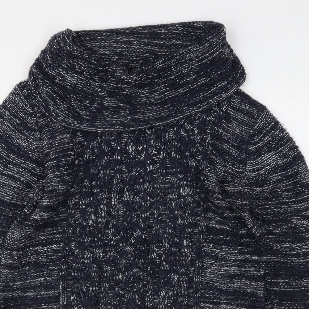 Papaya Womens Blue Roll Neck  Acrylic Pullover Jumper Size 14