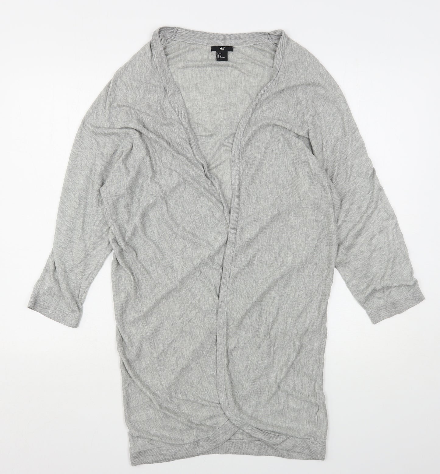 H&M Womens Grey V-Neck  Viscose Cardigan Jumper Size M