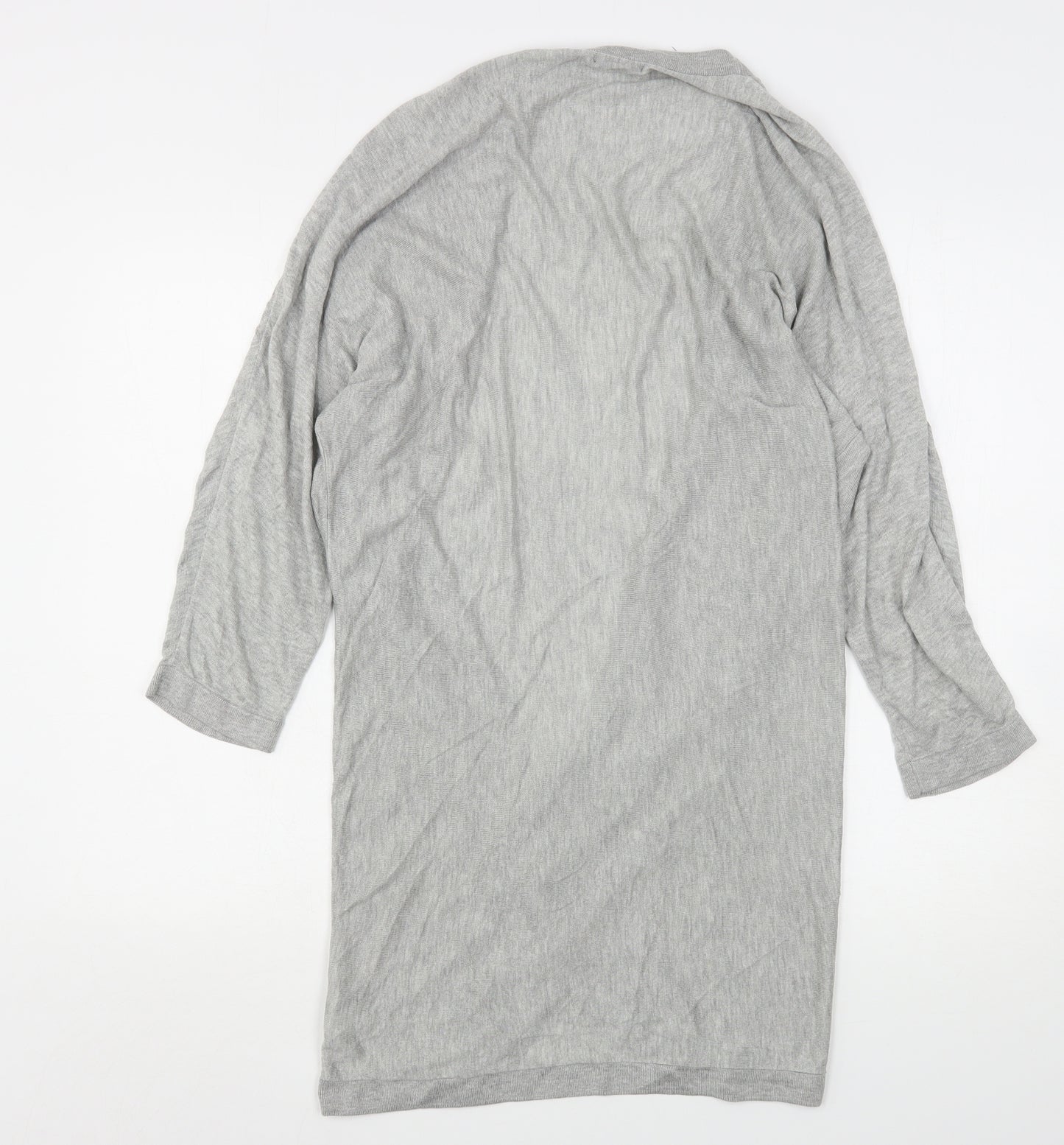 H&M Womens Grey V-Neck  Viscose Cardigan Jumper Size M