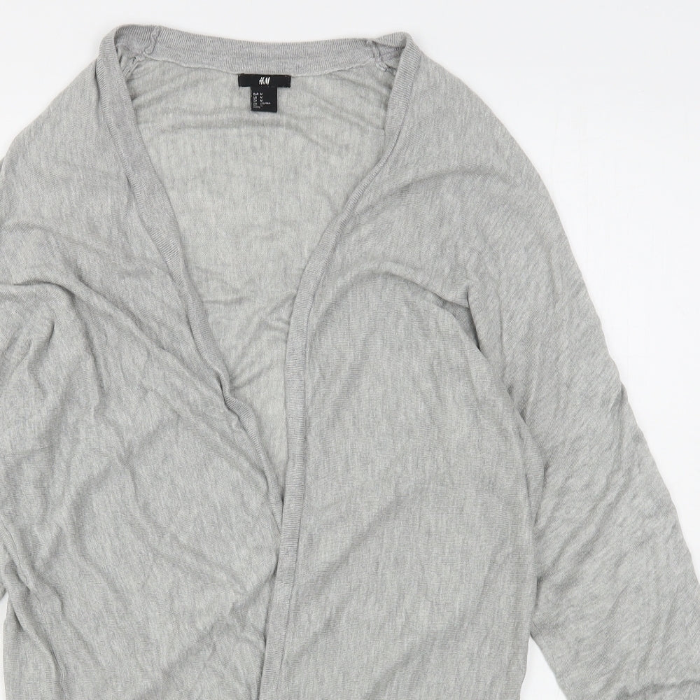 H&M Womens Grey V-Neck  Viscose Cardigan Jumper Size M