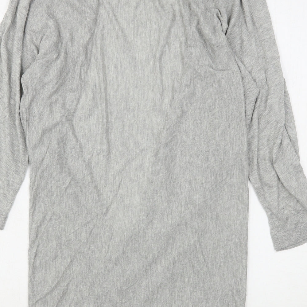 H&M Womens Grey V-Neck  Viscose Cardigan Jumper Size M