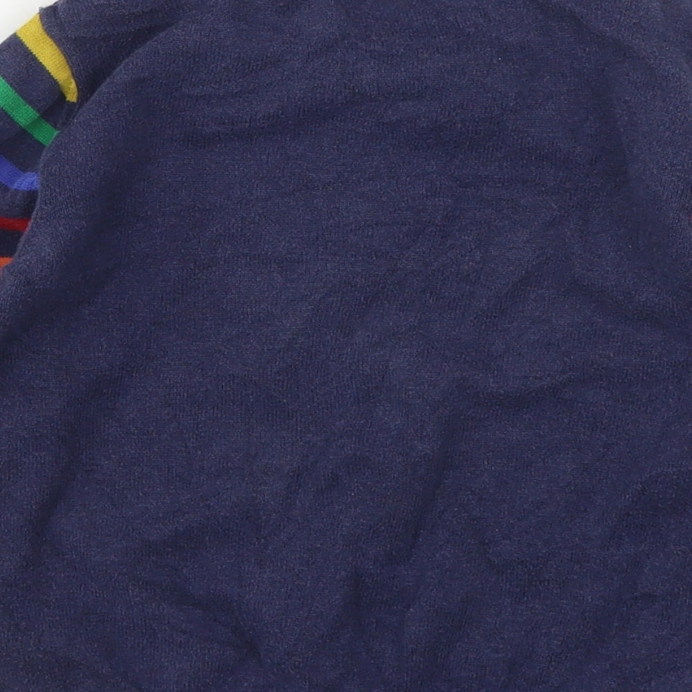 NEXT Boys Multicoloured Round Neck Striped Cotton Pullover Jumper Size 4-5 Years