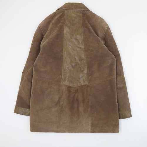 Milan  Womens Brown Floral  Overcoat Coat Size 14  Button