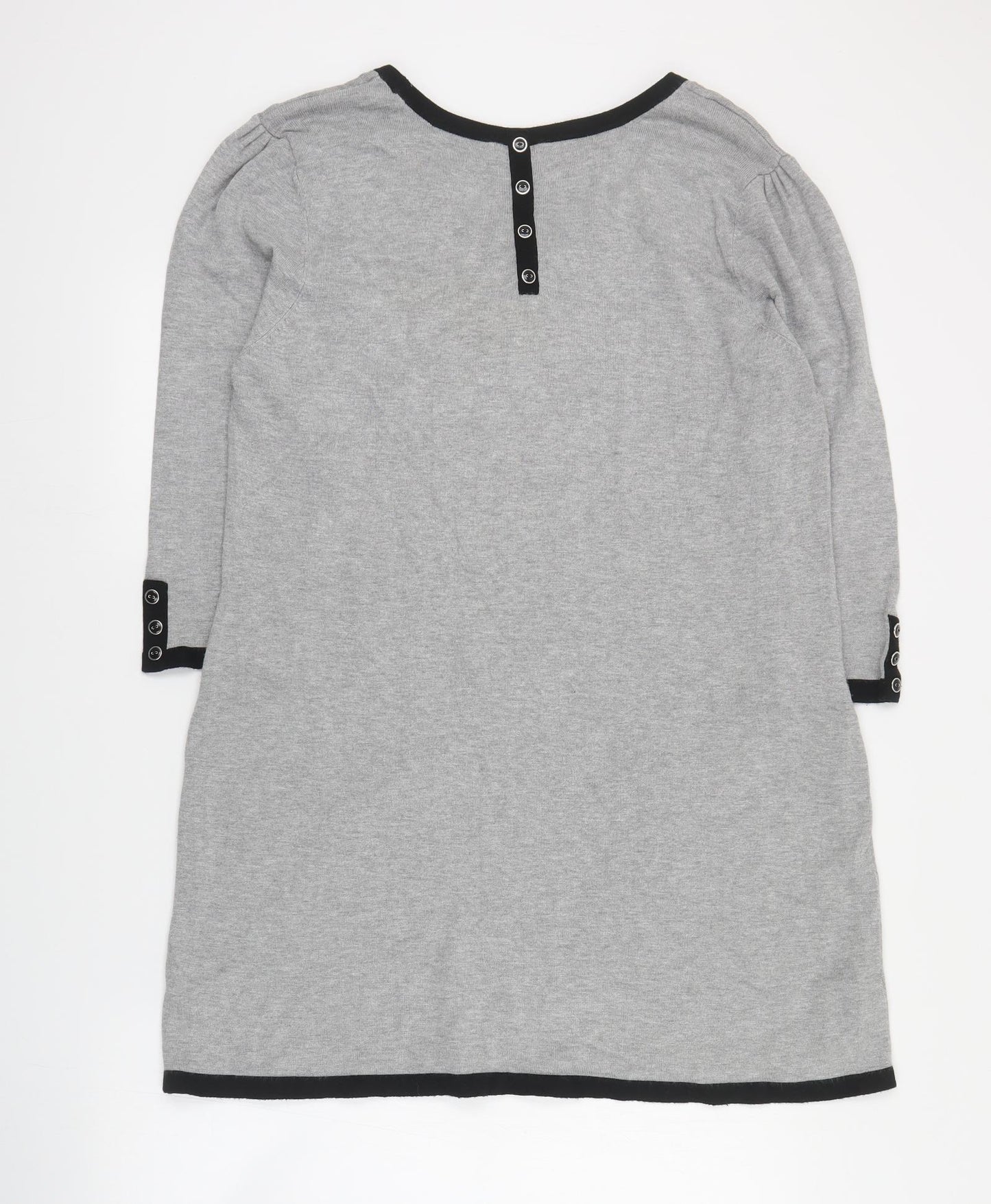 BHS Womens Grey  Viscose Jumper Dress  Size 18  Round Neck Pullover