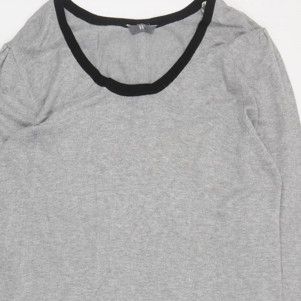 BHS Womens Grey  Viscose Jumper Dress  Size 18  Round Neck Pullover