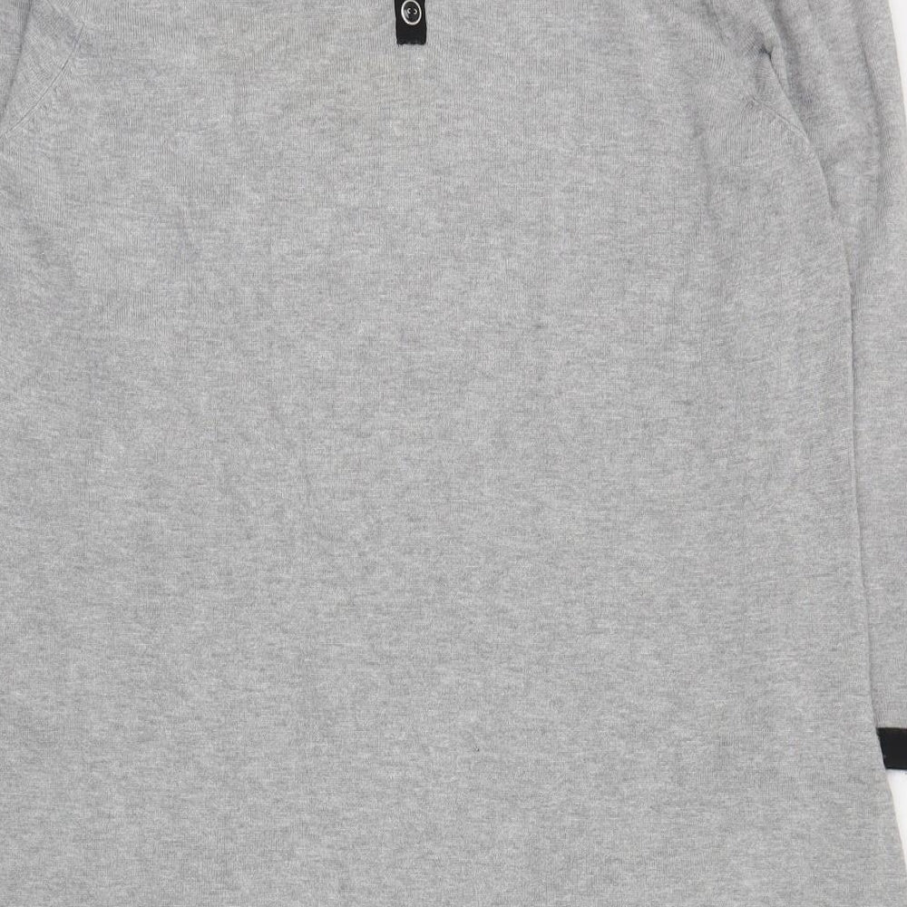 BHS Womens Grey  Viscose Jumper Dress  Size 18  Round Neck Pullover