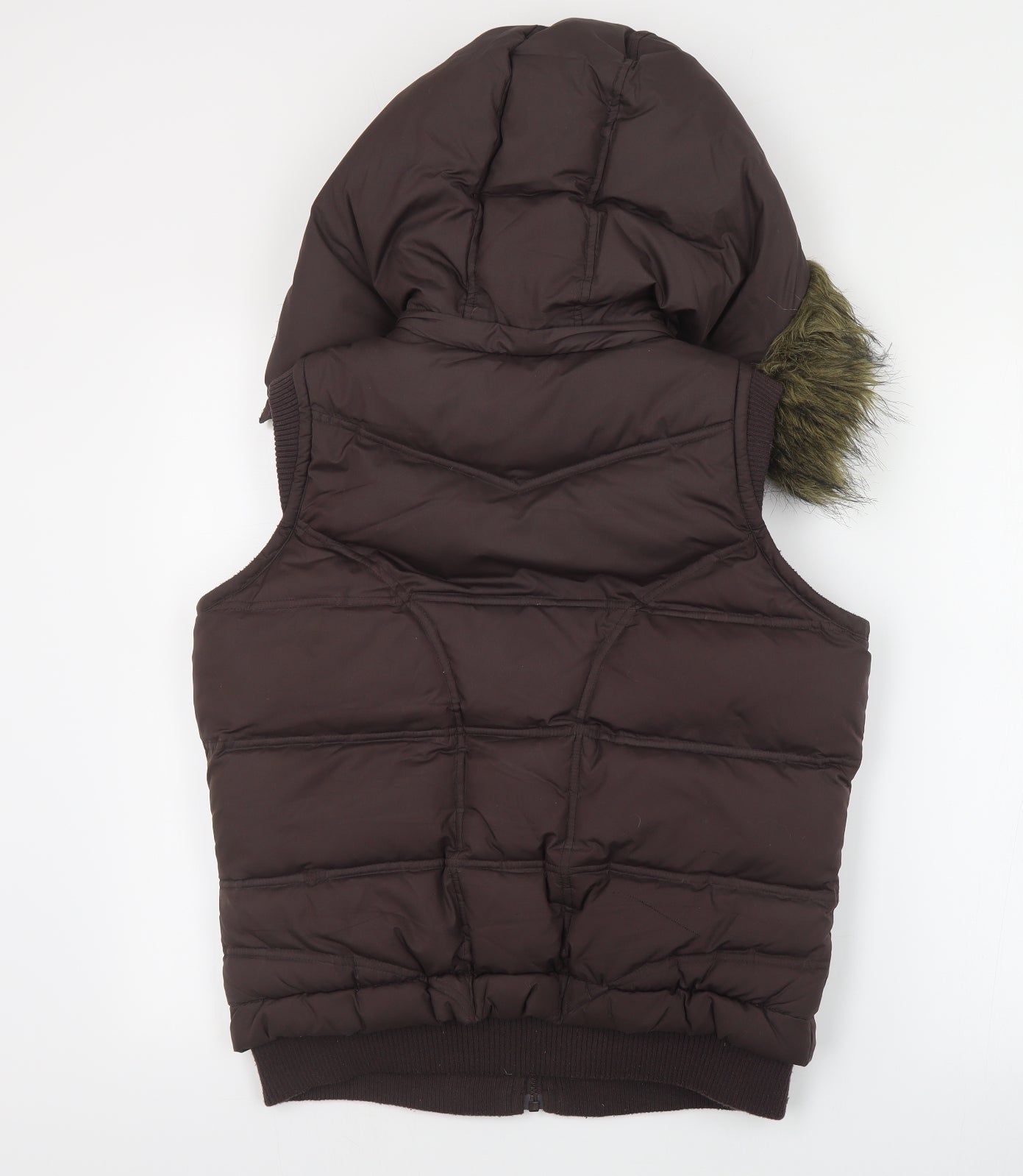 NEXT Womens Brown   Gilet Coat Size 14  Zip