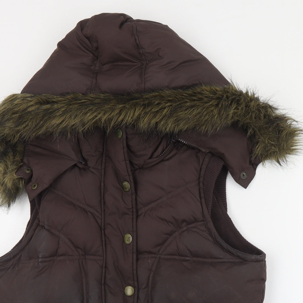 NEXT Womens Brown   Gilet Coat Size 14  Zip