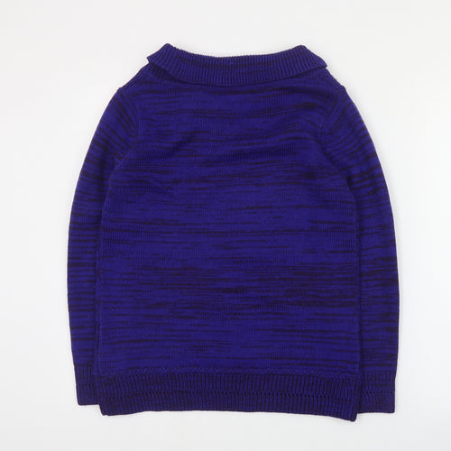 Bonmarché Womens Blue Round Neck  Acrylic Pullover Jumper Size S