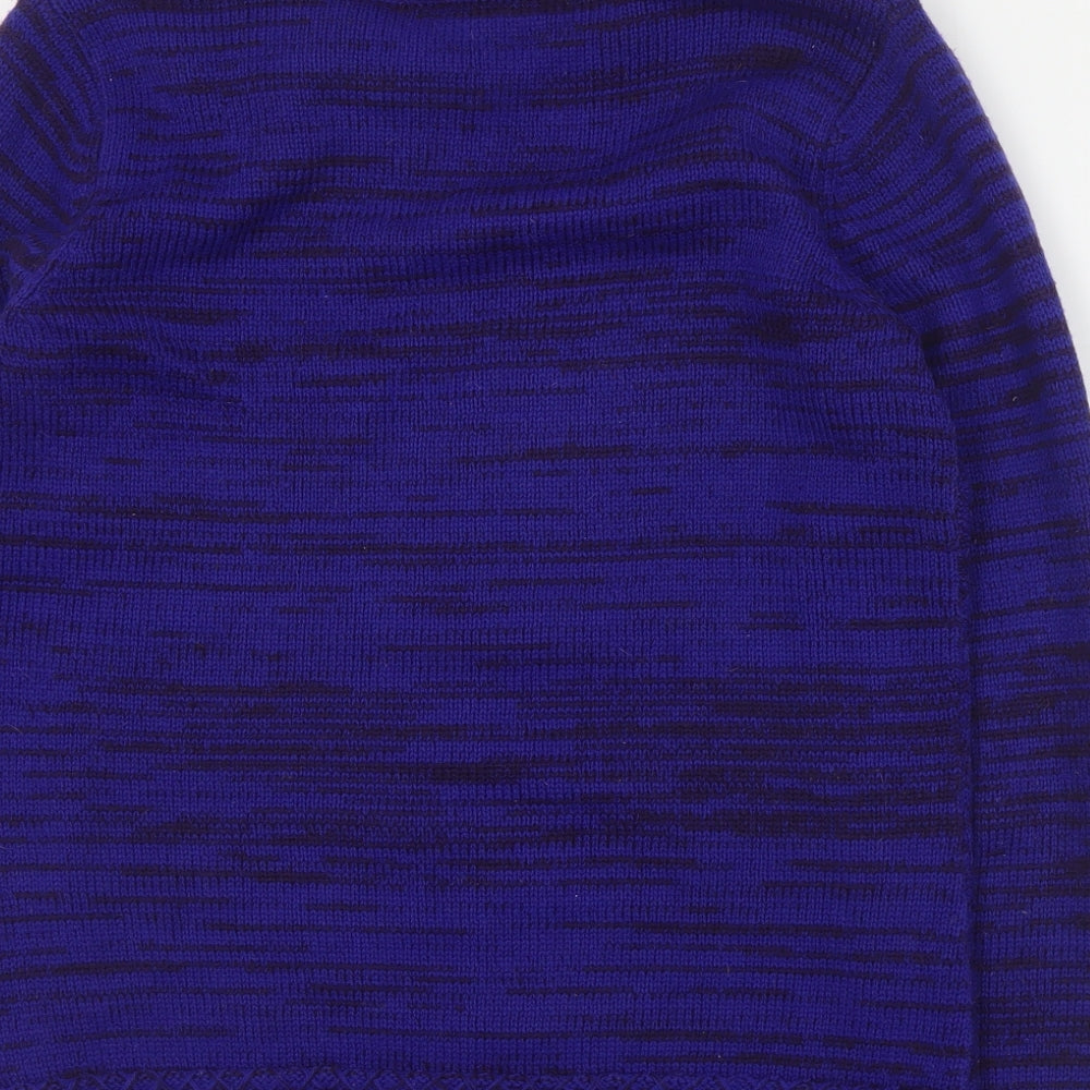 Bonmarché Womens Blue Round Neck  Acrylic Pullover Jumper Size S
