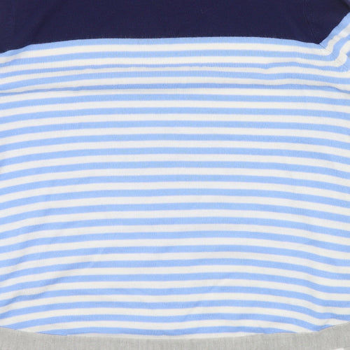 Julipa Womens Blue Round Neck Striped Acrylic Pullover Jumper Size 12   - 12/14