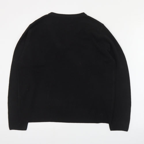 Pure & Natural Womens Black V-Neck  Acetate Pullover Jumper Size 18   - 18 / 20
