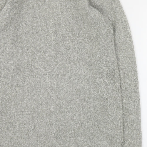 Roman Womens Grey V-Neck  Nylon Cardigan Jumper Size S
