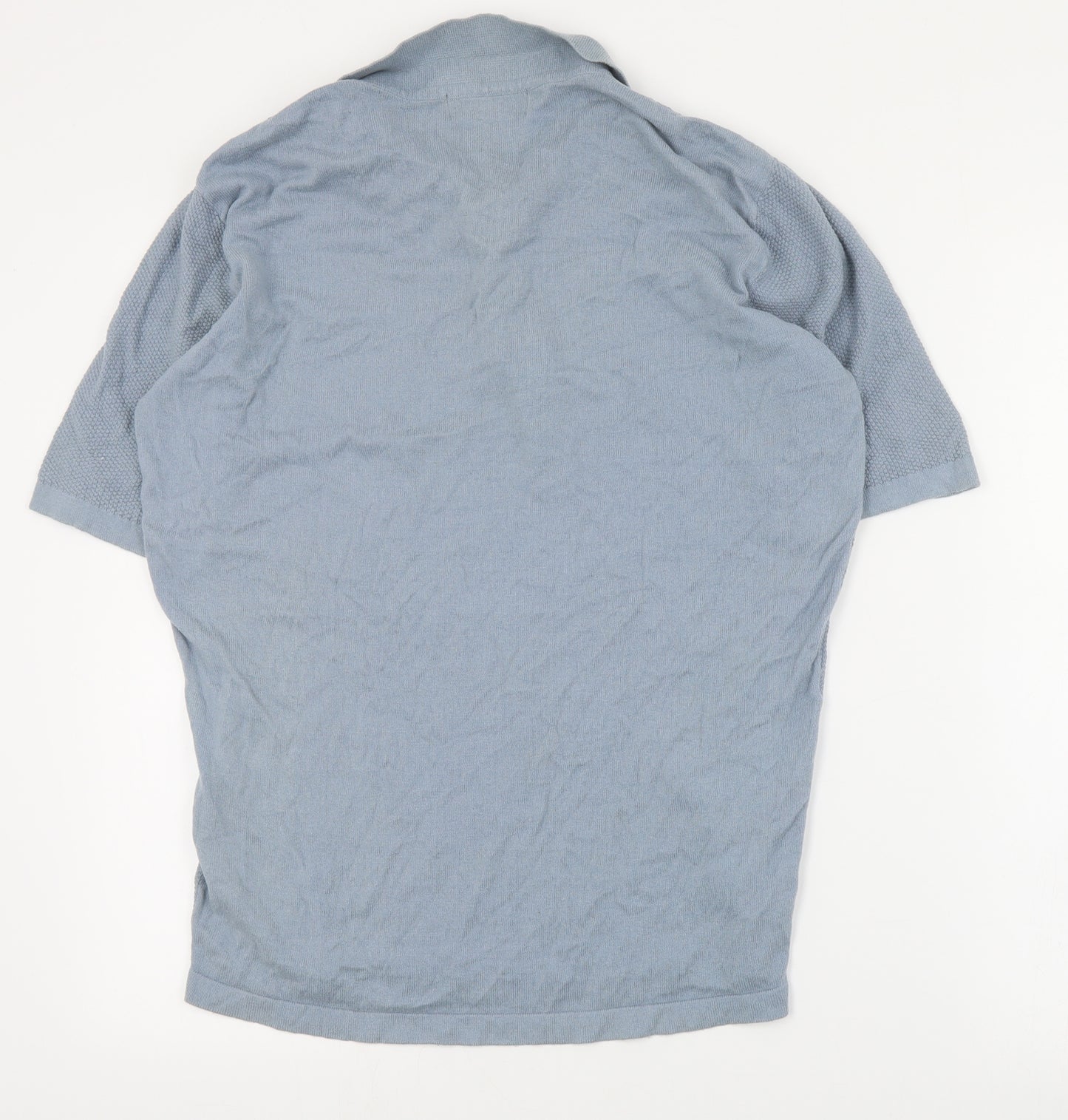 Primark Mens Blue  Cotton  Polo Size M Collared Button