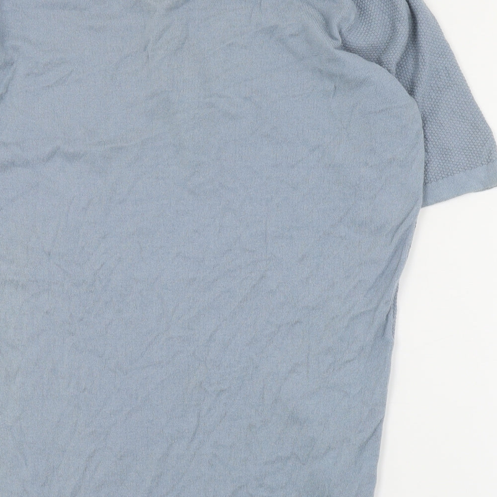 Primark Mens Blue  Cotton  Polo Size M Collared Button