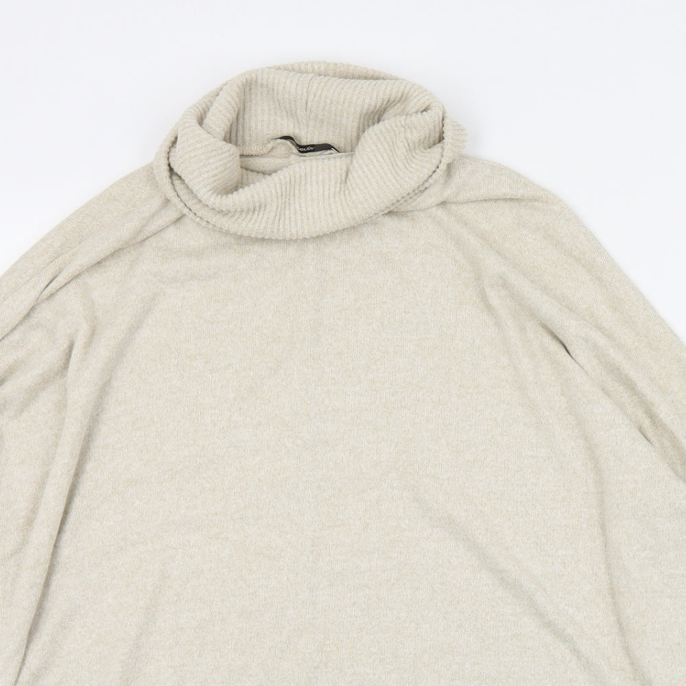 George Womens Beige Roll Neck  Viscose Pullover Jumper Size L