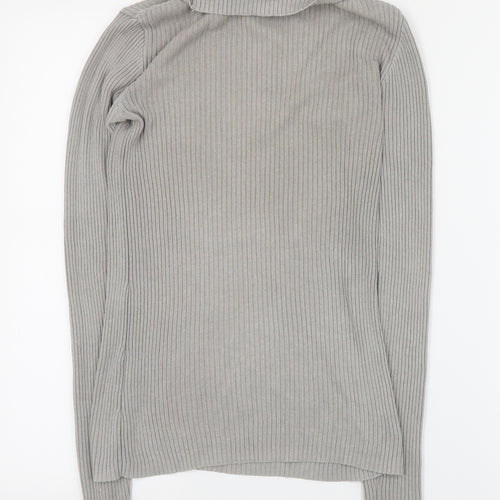 Select Womens Grey Roll Neck  Acetate Pullover Jumper Size 8