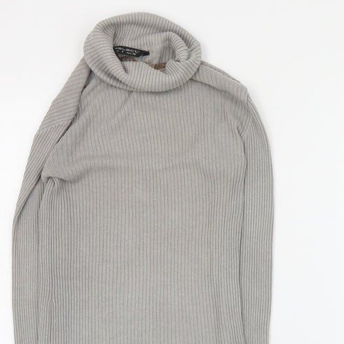 Select Womens Grey Roll Neck  Acetate Pullover Jumper Size 8