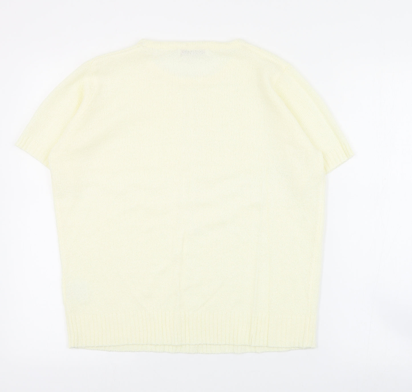 EWM Womens Ivory Round Neck  Acrylic Pullover Jumper Size M