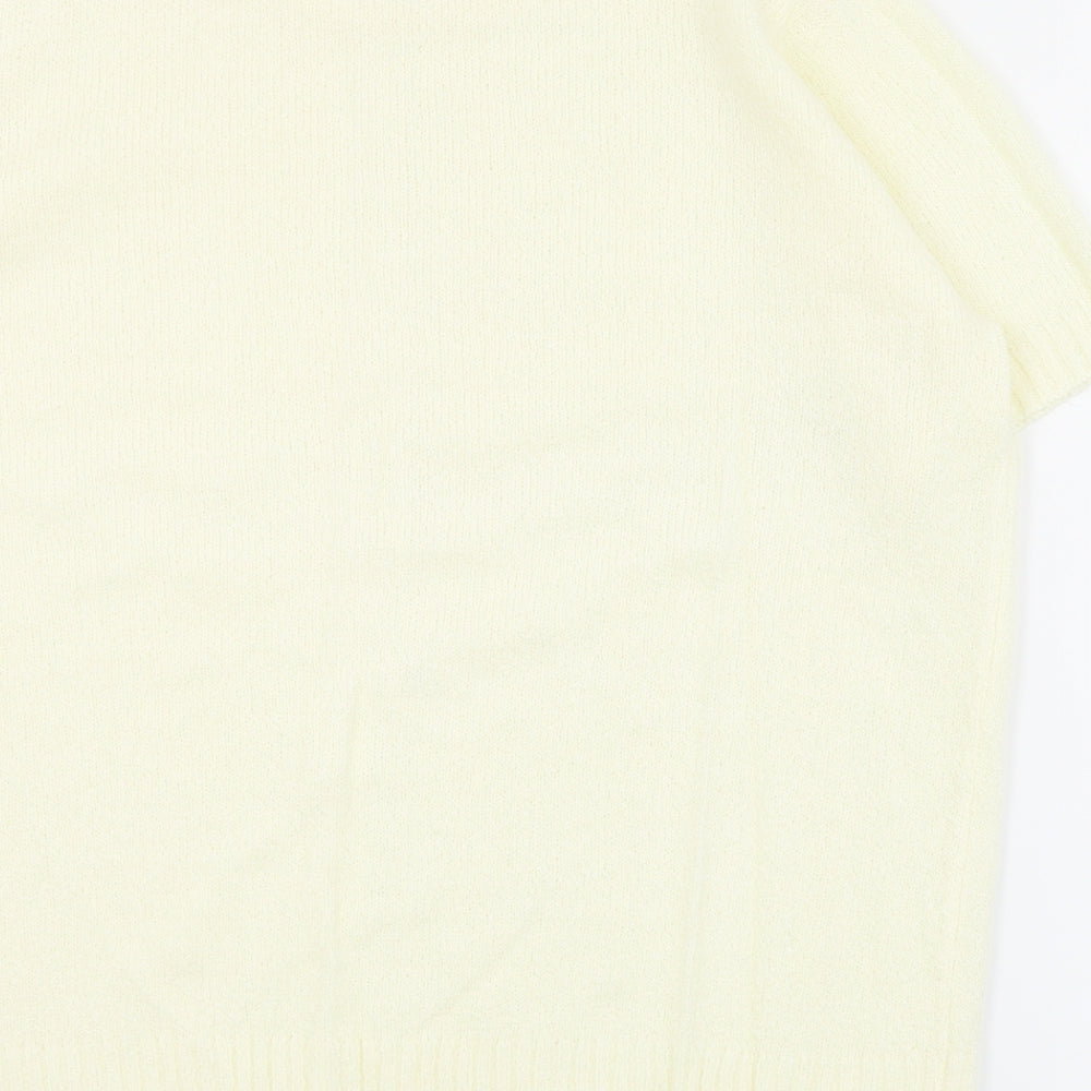 EWM Womens Ivory Round Neck  Acrylic Pullover Jumper Size M