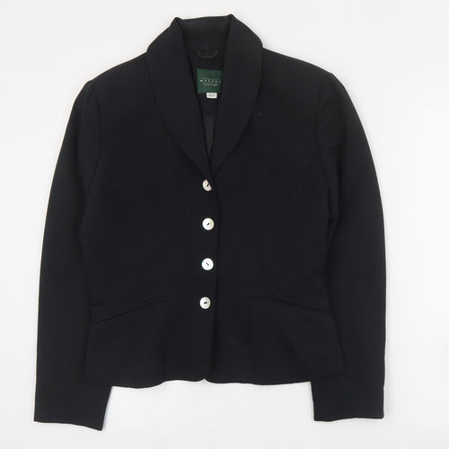 Halton Womens Black  Polyester Jacket Suit Jacket Size 12