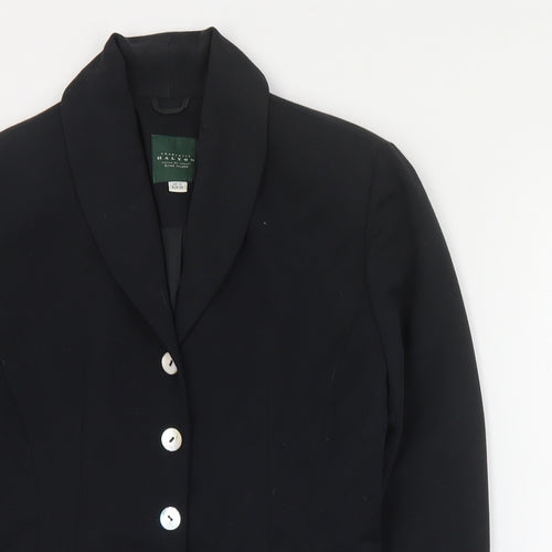 Halton Womens Black  Polyester Jacket Suit Jacket Size 12